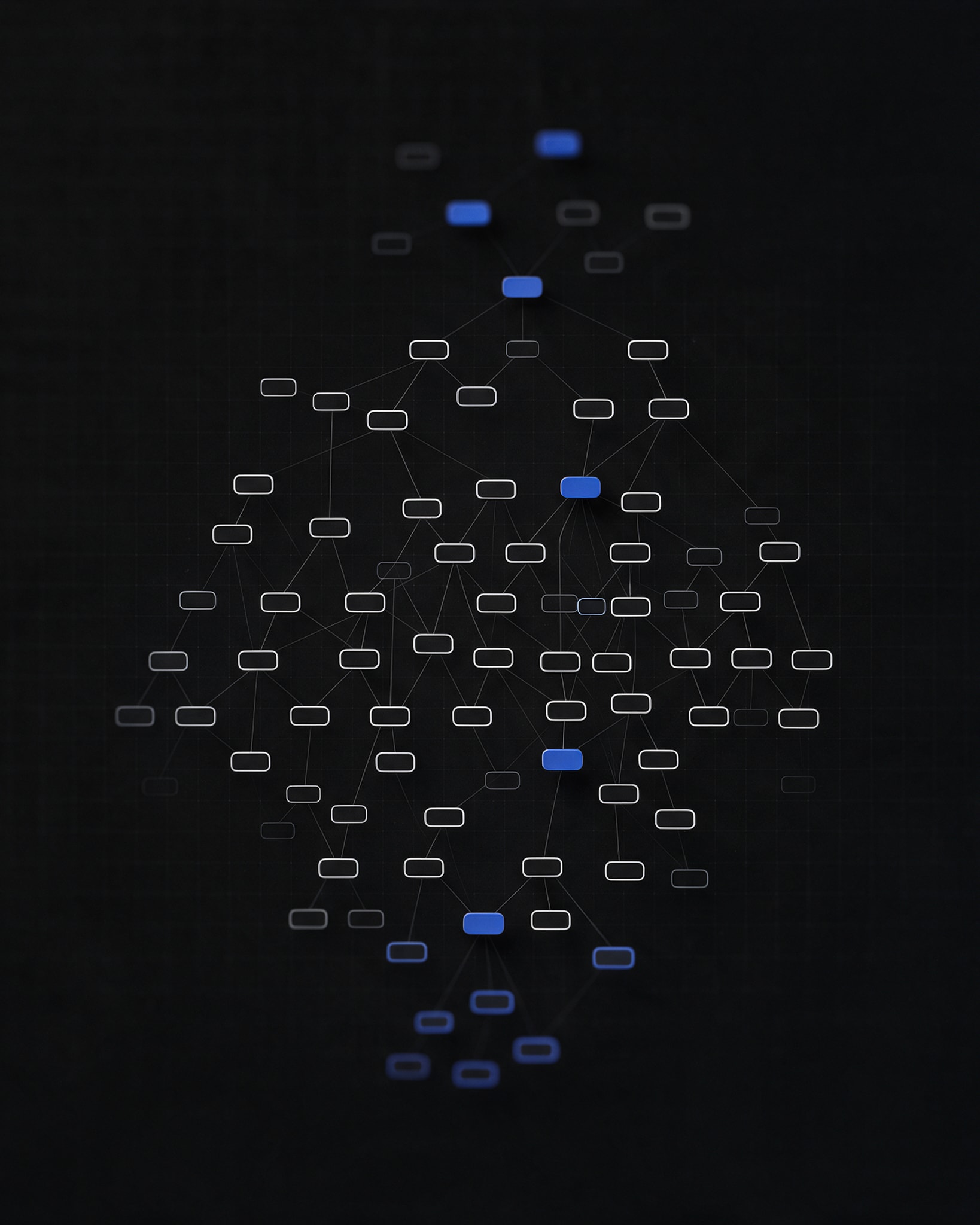 A graph of connected feature and decision records, the record Stemmory keeps for a project